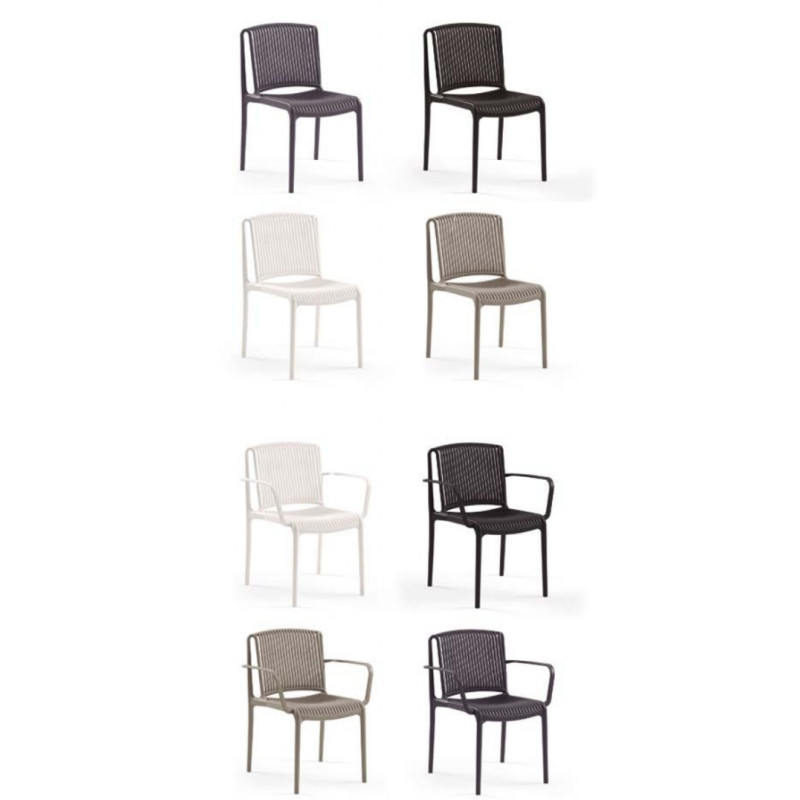 SILLA DITA Y SILLÓN DITO BLANCO-ANTRACITA-TOR-NEG